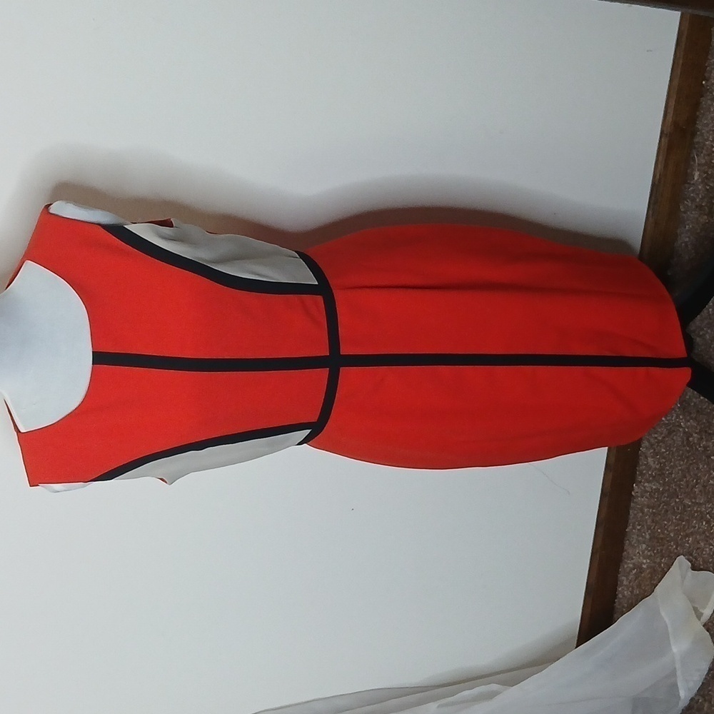 Calvin klien red sleeveless zip back retro dress size 6